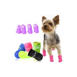 Nunbell Dog Αδιάβροχα Παπουτσάκια Σκύλου – Σετ 4 Τεμαχίων Medium Κίτρινο