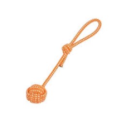 Nunbell Παιχνίδι Κατοικίδιου απο Σχοινί Με Μπαλάκι Και Λαβή 36cm Πορτοκαλί