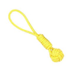 Nunbell Παιχνίδι Κατοικίδιου απο Σχοινί Με Μπαλάκι Και Λαβή 36cm Κίτρινο