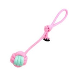 Nunbell Παιχνίδι Κατοικίδιου απο Σχοινί Με Μπαλάκι Και Λαβή 36cm Ροζ