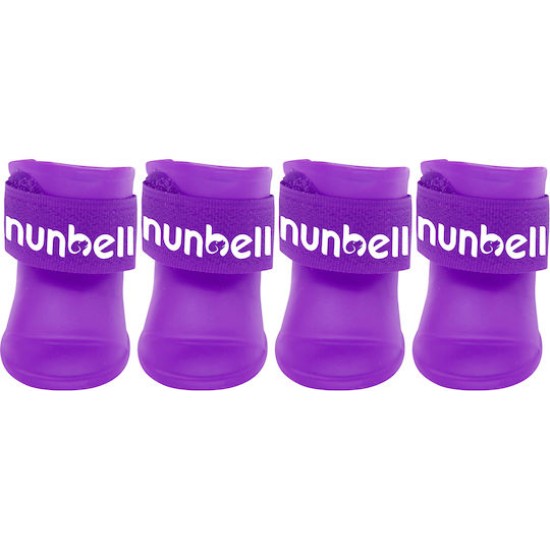 Nunbell Dog Αδιάβροχα Παπουτσάκια Σκύλου – Σετ 4 Τεμαχίων Medium Μώβ