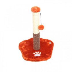 Nunbell Pet Ονυχοδρόμιο Γάτας Βελούδινο Με Στύλο με Σχοινί Σιζάλ 30x30x52εκ ΠΟΡΤΟΚΑΛΊ