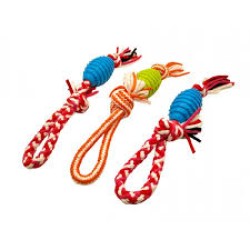 Παιχνίδι Σκύλου Λαστιχένια Μπάλα Με Κορδέλα 9,5cm