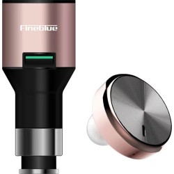 Fineblue Φορτιστής αυτοκινήτου με bluetooth ακουστικό F458 ROSE GOLD 
