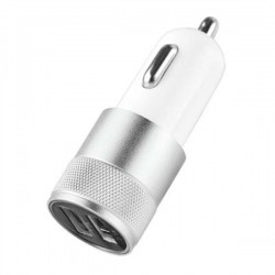 Φορτιστής αυτοκινήτου universal 3.1A 2x usb silver