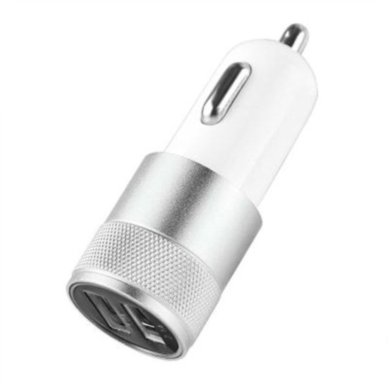 Φορτιστής αυτοκινήτου universal 3.1A 2x usb silver Φορτιστής αυτοκινήτου universal 3.1A 2x usb silver
