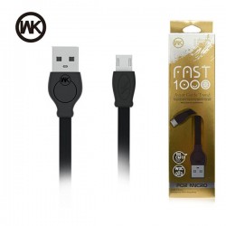 Καλώδιο δεδομένων WK Fast 1000mm Micro USB σε μαύρο χρώμα 