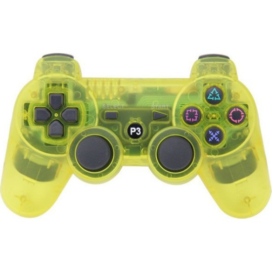 Doubleshock Ασύρματο Gamepad για PS3 Transparent Yellow