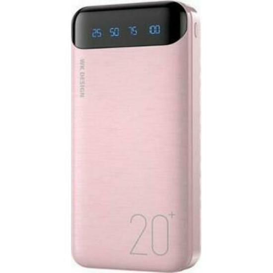 WK WP-163 Power Bank 20000mAh με 2 Θύρες USB-A Λευκό