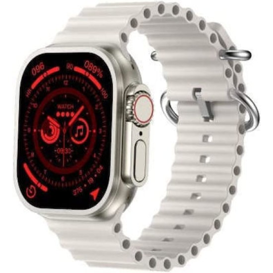 X8 Ultra Smartwatch με Παλμογράφο (Ασημί)