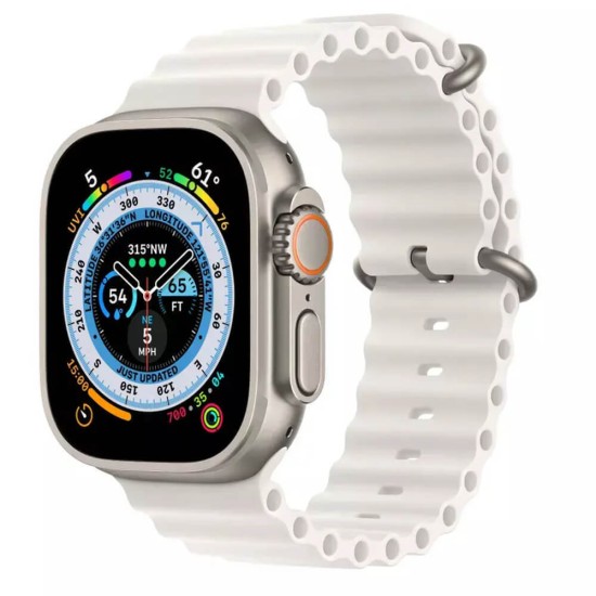 T800 Ultra 44mm Smartwatch με Παλμογράφο (Λευκό)