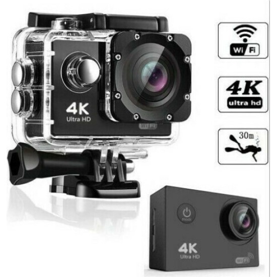 Andowl QY-06K Action Camera 4K Ultra HD Υποβρύχια (με Θήκη) Μαύρη