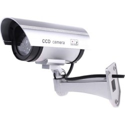 Dummy με Led IR-003 Ψεύτικη Κάμερα Παρακολούθησης Τύπου Bullet Ασημί