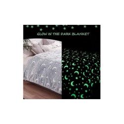 Παιδική Fleece Κουβέρτα 150x120εκ που Φωσφορίζει με Λαμπερά Φωσφορίζοντα Σχέδια - Children's Glow Blanket - Γκρί