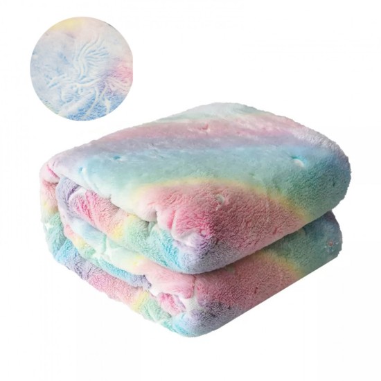 Λούτρινη βελούδινη κουβέρτα με μανίκια και κουκούλα (70x90) cm Huggle Plush velvet blanket with sleeves and hoodie Free Size Customized Glow in the Dark Starry Night Rainbow Colour