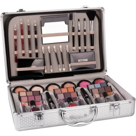 Βαλιτσάκι Μακιγιάζ για Πρόσωπο, Μάτια & Χείλη Ροζ 69τμχ MC1156