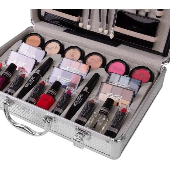 Βαλιτσάκι Μακιγιάζ για Πρόσωπο, Μάτια & Χείλη Ροζ 69τμχ MC1156