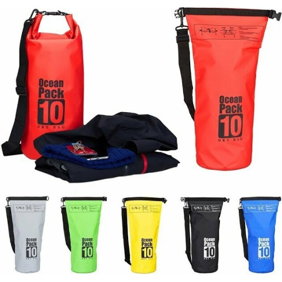 Αδιάβροχος Σάκος Παραλίας 10L - Waterproof Dry Bag ΟEM γκρι