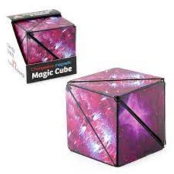 Ροζ Κύβος Σπαζοκεφαλιά με 72 Σχήματα Changeable Magnetic Magic Cube
