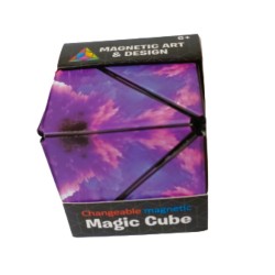 Design Μωβ Κύβος Σπαζοκεφαλιά με 72 Σχήματα Changeable Magnetic Magic Cube