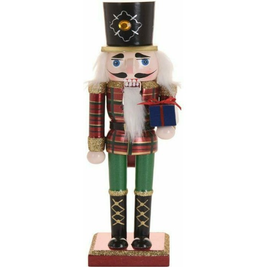 Χριστουγεννιάτικο Διακοσμητικό Καρυοθραύστης Κόκκινο-Καρώ 25cm SU01-71 oem