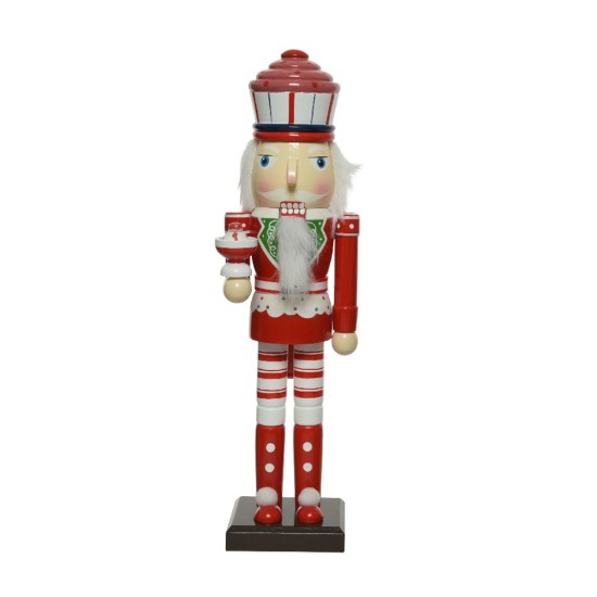 Χριστουγεννιάτικο Διακοσμητικό Καρυοθραύστης Κόκκινο-Λευκό 25cm SU02-21 oem