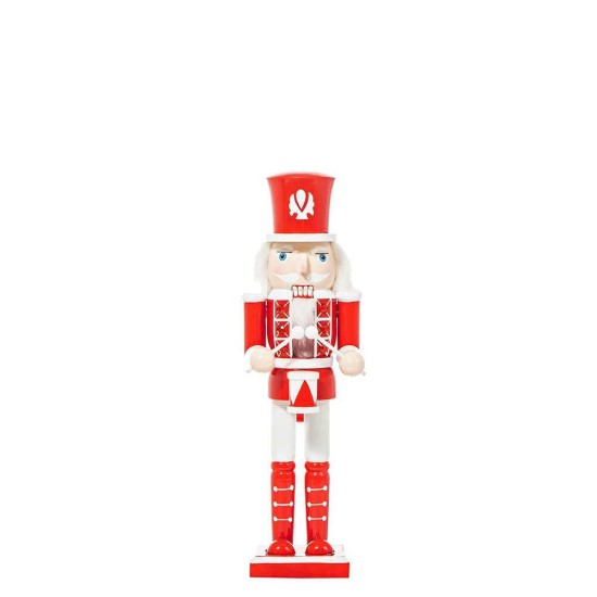 Χριστουγεννιάτικο Διακοσμητικό Καρυοθραύστης Κόκκινο-Άσπρο Με Τύμπανο 38cm SU21-96 oem