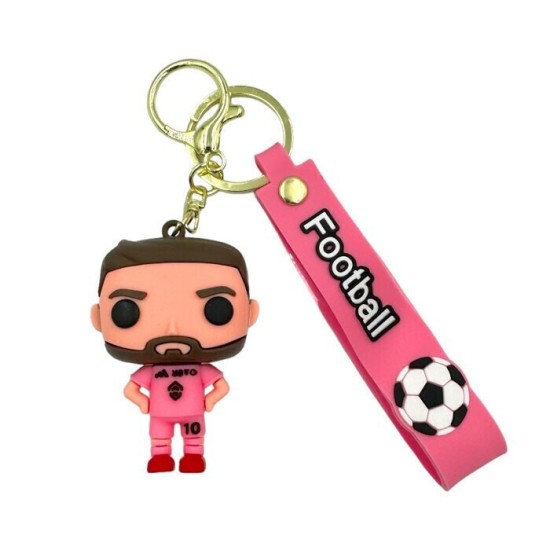 Μπρελόκ 3D Σιλικόνης 21cm Ποδοσφαίρου oem - Messi Ροζ