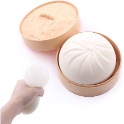 Dumpling Bun Smile Squishy Fidget Toys Soft Sensory Κρεμ XL 9εκ.