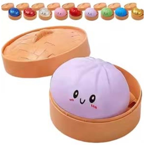 Dumpling Bun Smile Squishy Fidget Toys Soft Sensory Purple