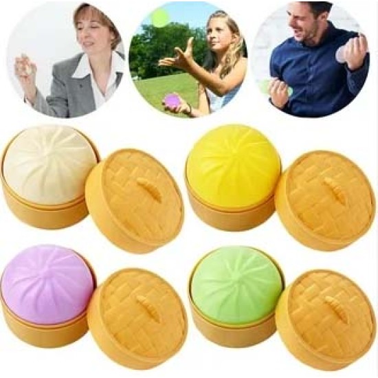 Dumpling Bun Smile Squishy Fidget Toys Soft Sensory Yellow