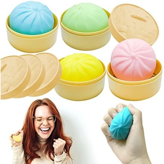 Dumpling Bun Smile Squishy Fidget Toys Soft Sensory 4 τμχ
