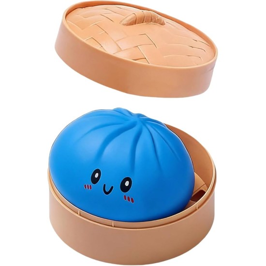 Dumpling Bun Smile Squishy Fidget Toys Soft Sensory Blue