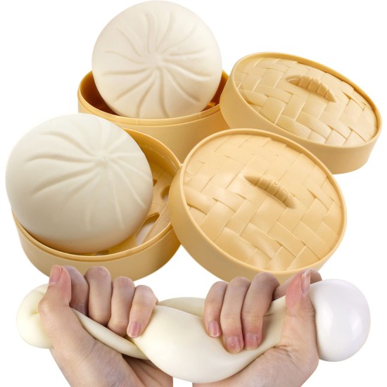 Dumpling Bun Smile Squishy Fidget Toys Soft Sensory 2 τμχ
