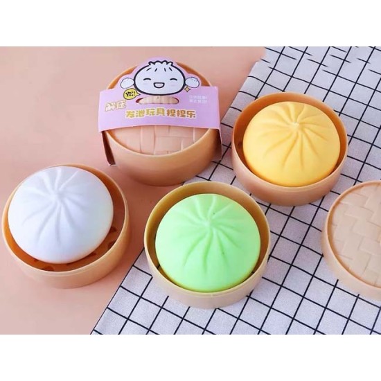 Dumpling Bun Smile Squishy Fidget Toys Soft Sensory Yellow