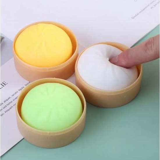 Dumpling Bun Smile Squishy Fidget Toys Soft Sensory Yellow
