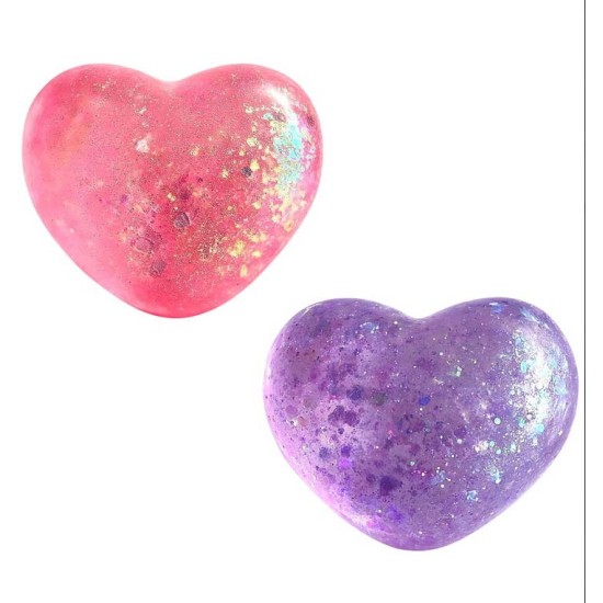 Super Solid Squish Nice Cube Swirl Fidget Toys Slow-Rebound Soft Sensory Ice Cube Glitter Heart Διάφορα Χρώματα