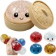 Dumpling Bun Smile Squishy Fidget Toys Soft Sensory Glitter