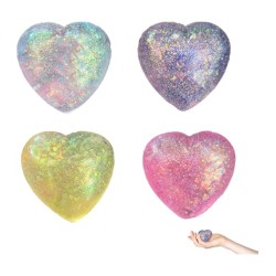 Super Solid Squish Nice Cube Swirl Fidget Toys Slow-Rebound Soft Sensory Ice Cube Glitter Heart Γαλάζιο