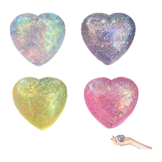 Super Solid Squish Nice Cube Swirl Fidget Toys Slow-Rebound Soft Sensory Ice Cube Glitter Heart Διάφορα Χρώματα