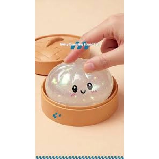 Dumpling Bun Smile Squishy Fidget Toys Soft Sensory White Glitter