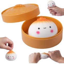 Dumpling Bun Smile Squishy Fidget Toys Soft Sensory Pink XL 9εκ.ORANGE