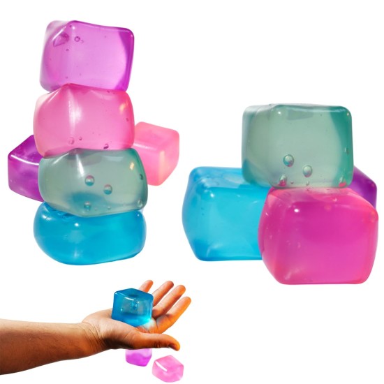 Super Solid Squish Nice Cube Swirl Fidget Toys Slow-Rebound Soft Sensory Ice Cube Glitter Heart Διάφορα Χρώματα