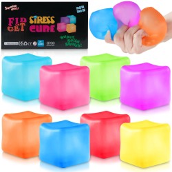 Super Solid Squish Nice Cube Swirl Fidget Toys Slow-Rebound Soft Sensory Ice Cube Glitter Stress Ball Κίτρινο