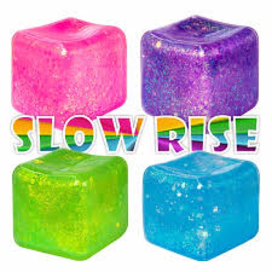 Super Solid Squish Nice Cube Swirl Fidget Toys Slow-Rebound Soft Sensory Ice Cube Glitter 3 τμχ