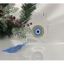 Γούρι Χριστουγεννιάτικο Σπίτι με Μάτι Μπλε 223-50 