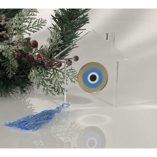 Γούρι Χριστουγεννιάτικο Σπίτι με Μάτι Μπλε 223-50