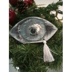 Γούρι Χριστουγεννιάτικο Μάτι Με φούντα Άσπρη 223-70