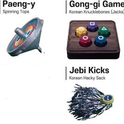 Squid Game παιχνίδι,Σετ 3 κορεατικό παιχνίδι gonggi-Jebi Kicks-Spinning Tops Season 2 NEW VIRAL GAME