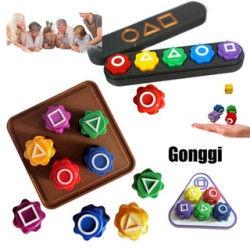 Squid Game παιχνίδι, κορεατικό παιχνίδι gonggi με Παραλληλόγραμμο κουτί,τρίγωνο και τετράγωνο Season 2 NEW VIRAL GAME